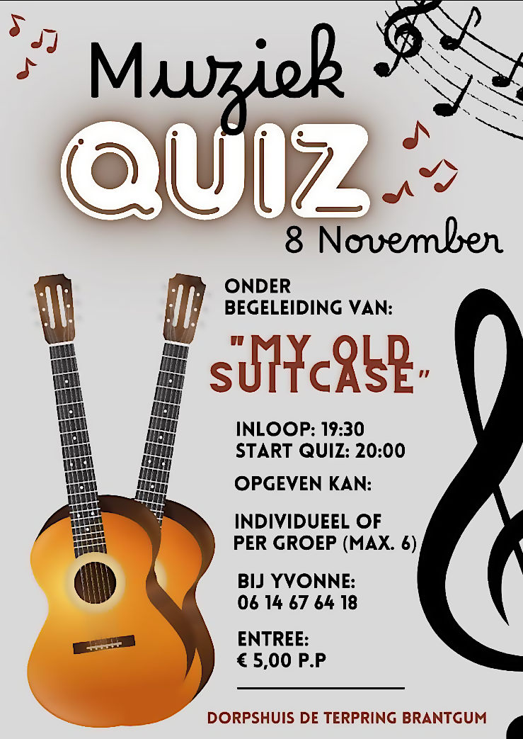 poster muziek quiz 8 november